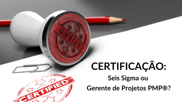 Comparativo entre as certificações Seis Sigma e PMP: Seis Sigma foca em eficiência de processos com método estatístico, PMP foca em gestão de escopo, prazo e custo de projetos.