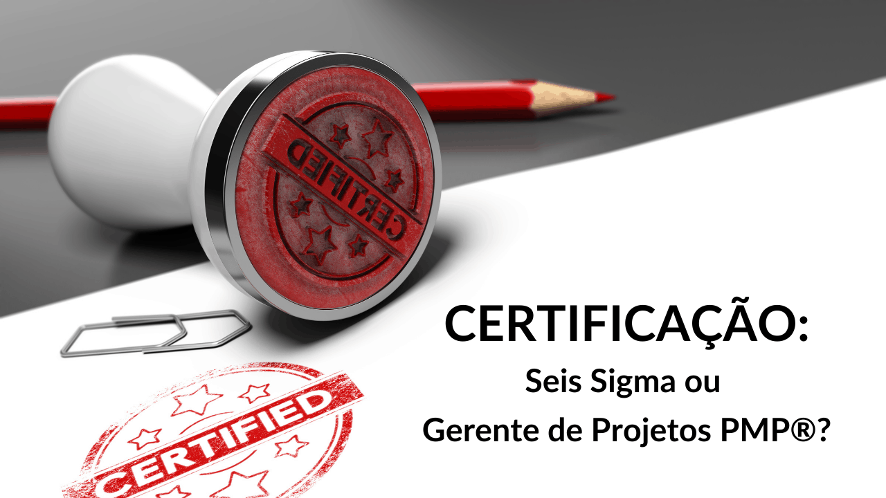 Comparativo entre as certificações Seis Sigma e PMP: Seis Sigma foca em eficiência de processos com método estatístico, PMP foca em gestão de escopo, prazo e custo de projetos.